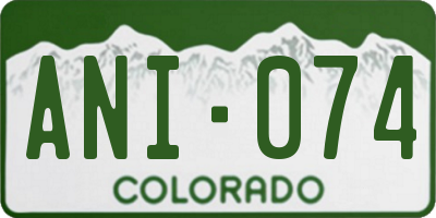 CO license plate ANI074