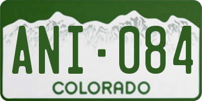 CO license plate ANI084