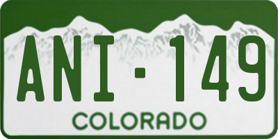 CO license plate ANI149