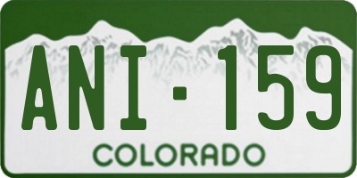CO license plate ANI159