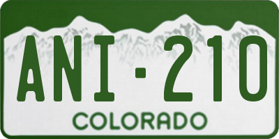 CO license plate ANI210