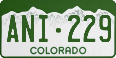 CO license plate ANI229