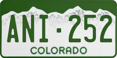 CO license plate ANI252