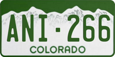 CO license plate ANI266