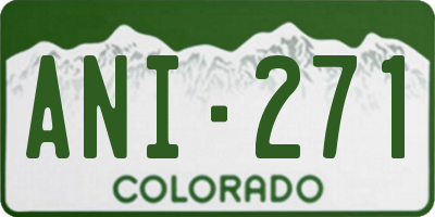 CO license plate ANI271