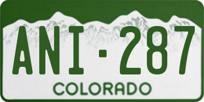 CO license plate ANI287