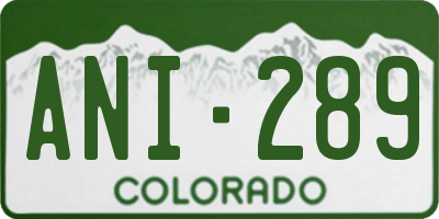 CO license plate ANI289