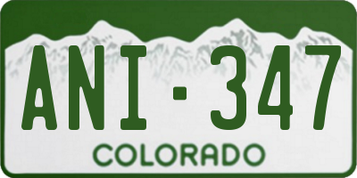 CO license plate ANI347