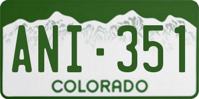 CO license plate ANI351