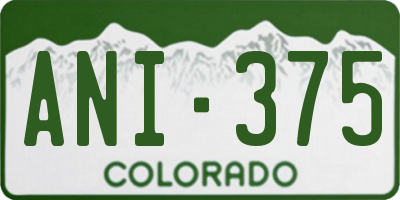 CO license plate ANI375