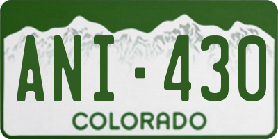 CO license plate ANI430