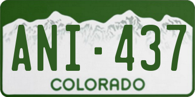CO license plate ANI437
