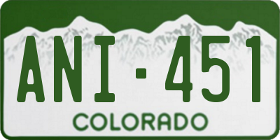 CO license plate ANI451