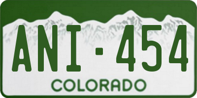 CO license plate ANI454
