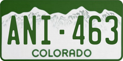 CO license plate ANI463