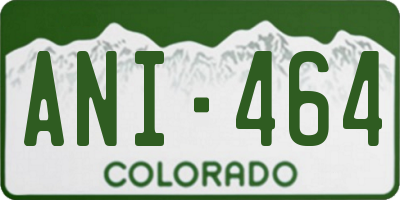 CO license plate ANI464