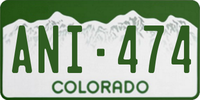 CO license plate ANI474
