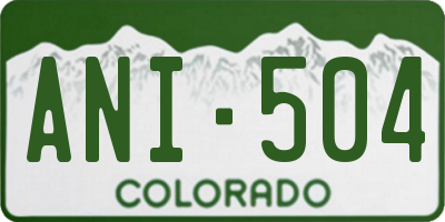 CO license plate ANI504