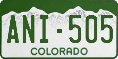 CO license plate ANI505