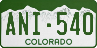 CO license plate ANI540