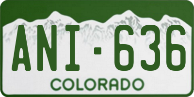 CO license plate ANI636