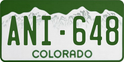 CO license plate ANI648