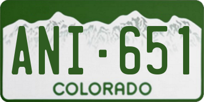 CO license plate ANI651