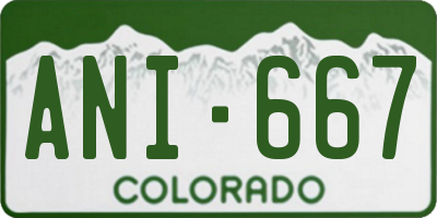 CO license plate ANI667