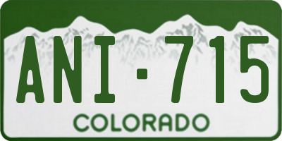 CO license plate ANI715