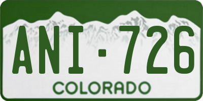 CO license plate ANI726