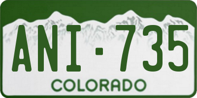 CO license plate ANI735