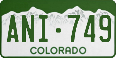 CO license plate ANI749