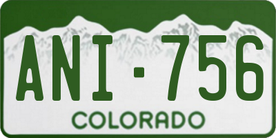 CO license plate ANI756