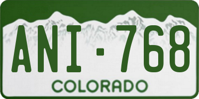 CO license plate ANI768