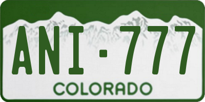 CO license plate ANI777