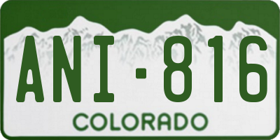 CO license plate ANI816