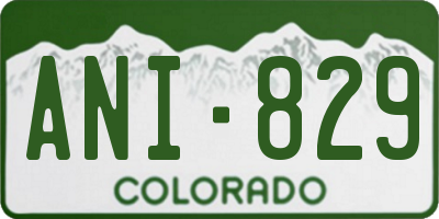 CO license plate ANI829