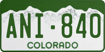 CO license plate ANI840