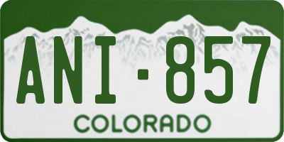 CO license plate ANI857