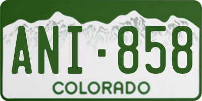 CO license plate ANI858
