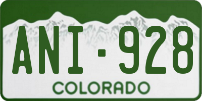 CO license plate ANI928