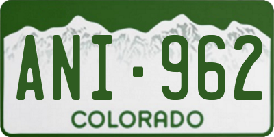 CO license plate ANI962