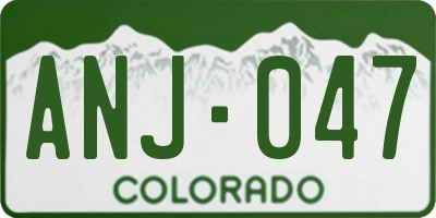 CO license plate ANJ047