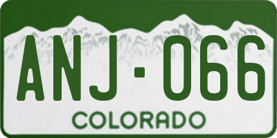 CO license plate ANJ066