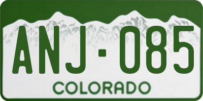 CO license plate ANJ085