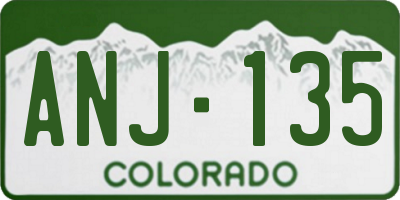 CO license plate ANJ135
