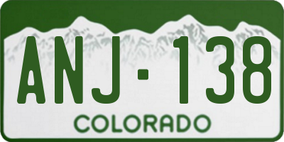 CO license plate ANJ138