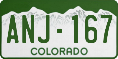 CO license plate ANJ167