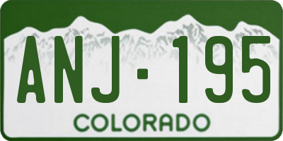CO license plate ANJ195