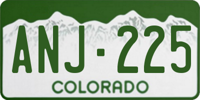 CO license plate ANJ225